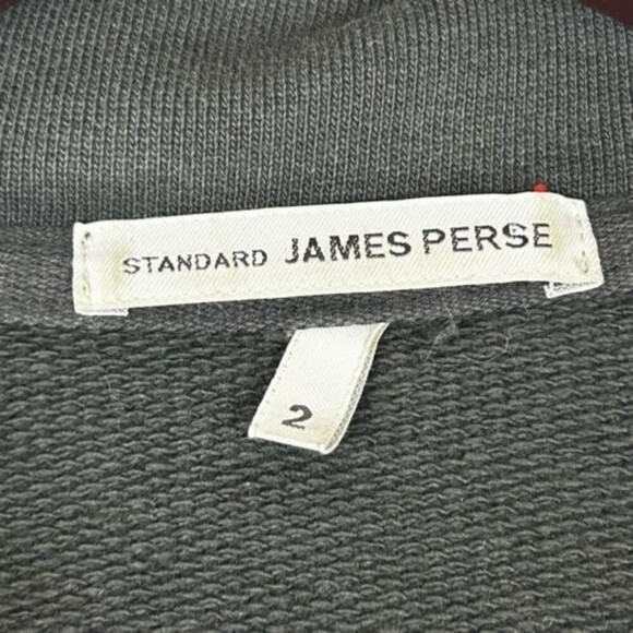 James Perse size 2 US M Woy2327 Faded Black Distressed Open Front Cotton Jacket - Picture 7 of 9